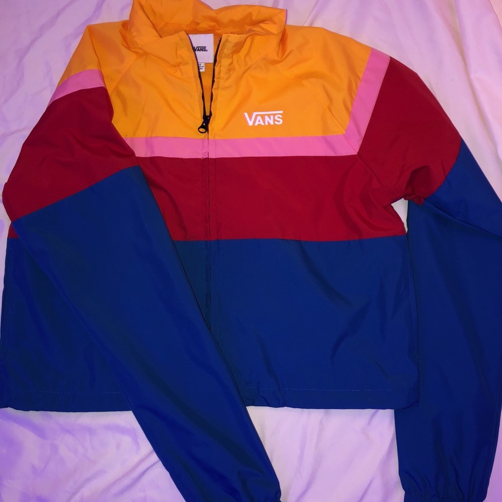 Quarter zip primary color block wind breaker
